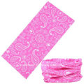 Polyester personnalisé rose Paisley imprimé style sans couture Biker Ski Neck Warmer Sports de plein air Masque facial